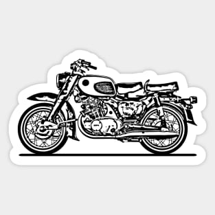 C72 Dream Motorcycle Sketch Art Sticker